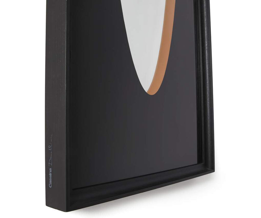 Contemporary Cassina Deadline Mirror with Ash Frame and Graphic Reflections Casa Design Group