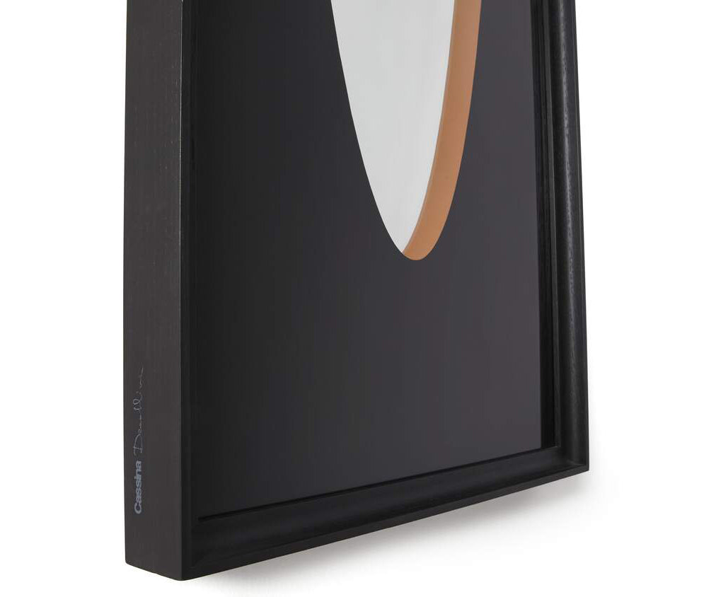 Contemporary Cassina Deadline Mirror with Ash Frame and Graphic Reflections Casa Design Group