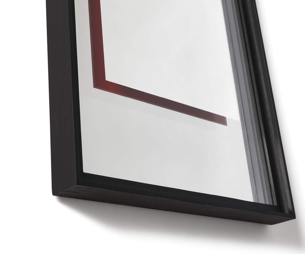 Contemporary Cassina Deadline Mirror with Ash Frame and Graphic Reflections Casa Design Group