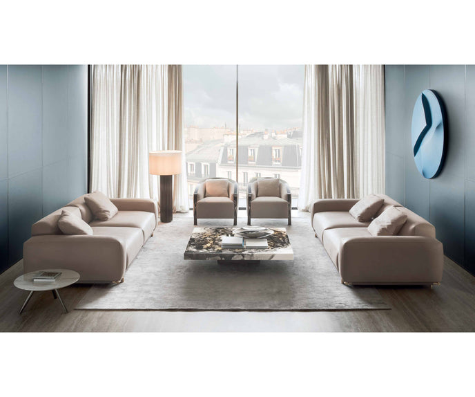 Decoro decorative coffee table by Rugiano with a hand-finished artistic tabletop.