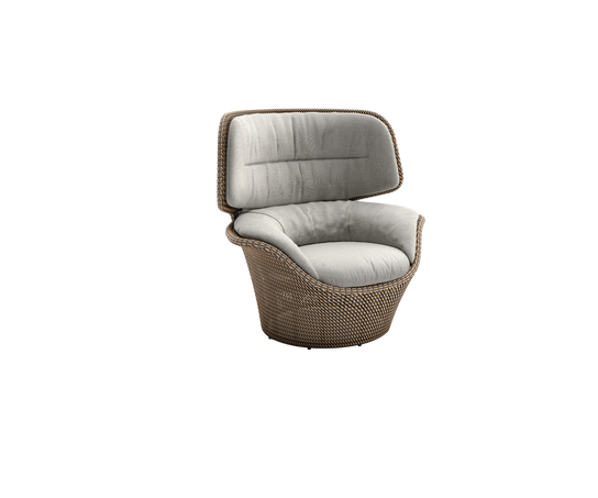 Sustainable luxury wing chair for outdoor lounging by Dedon, Seashell Grand collection – Casa Design Group