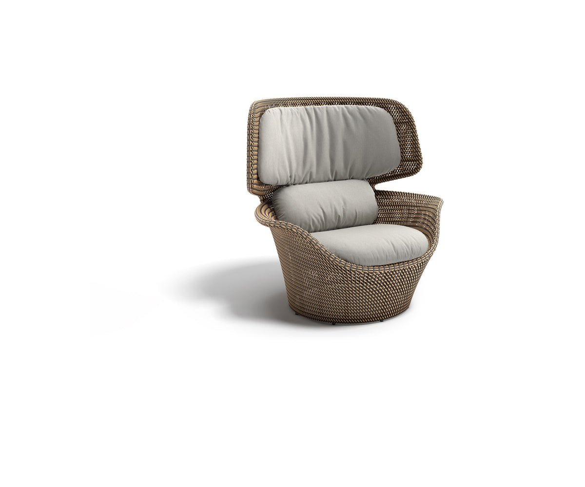 Sustainable luxury wing chair for outdoor lounging by Dedon, Seashell Grand collection – Casa Design Group