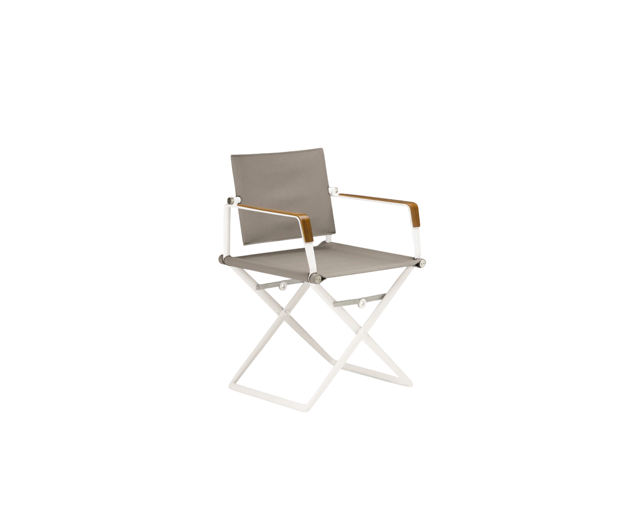 Folding outdoor armchair with marine plywood arms and powder-coated aluminum frame – Casa Design Group