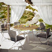 Folding outdoor armchair with marine plywood arms and powder-coated aluminum frame – Casa Design Group
