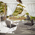 Folding outdoor armchair with marine plywood arms and powder-coated aluminum frame – Casa Design Group
