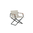 Dedon Seax Lounge Chair with teak-finished plywood armrests and foldable aluminum frame – Casa Design Group