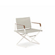 Dedon Seax Lounge Chair with teak-finished plywood armrests and foldable aluminum frame – Casa Design Group