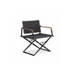 Dedon Seax Lounge Chair with teak-finished plywood armrests and foldable aluminum frame – Casa Design Group