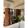 Demetra Bookcase by Porada in Canaletta walnut with brushed brass details and modular design | Casa Design Group