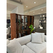 Demetra Bookcase by Porada in Canaletta walnut with brushed brass details and modular design | Casa Design Group