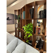 Demetra Bookcase by Porada in Canaletta walnut with brushed brass details and modular design | Casa Design Group