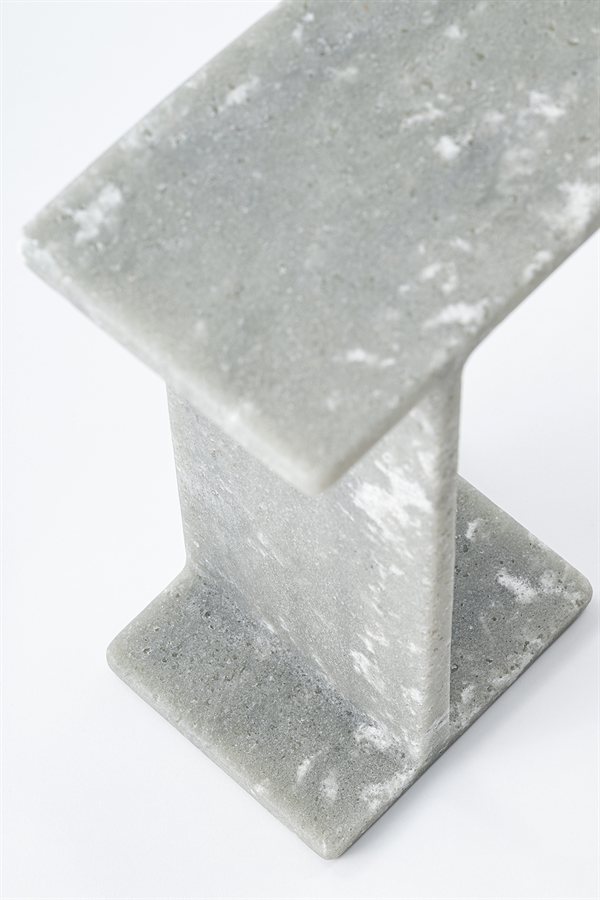 Dock Sculptural C Table in Travertine or Recycled Glass by Gallotti&Radice | Casa Design Group
