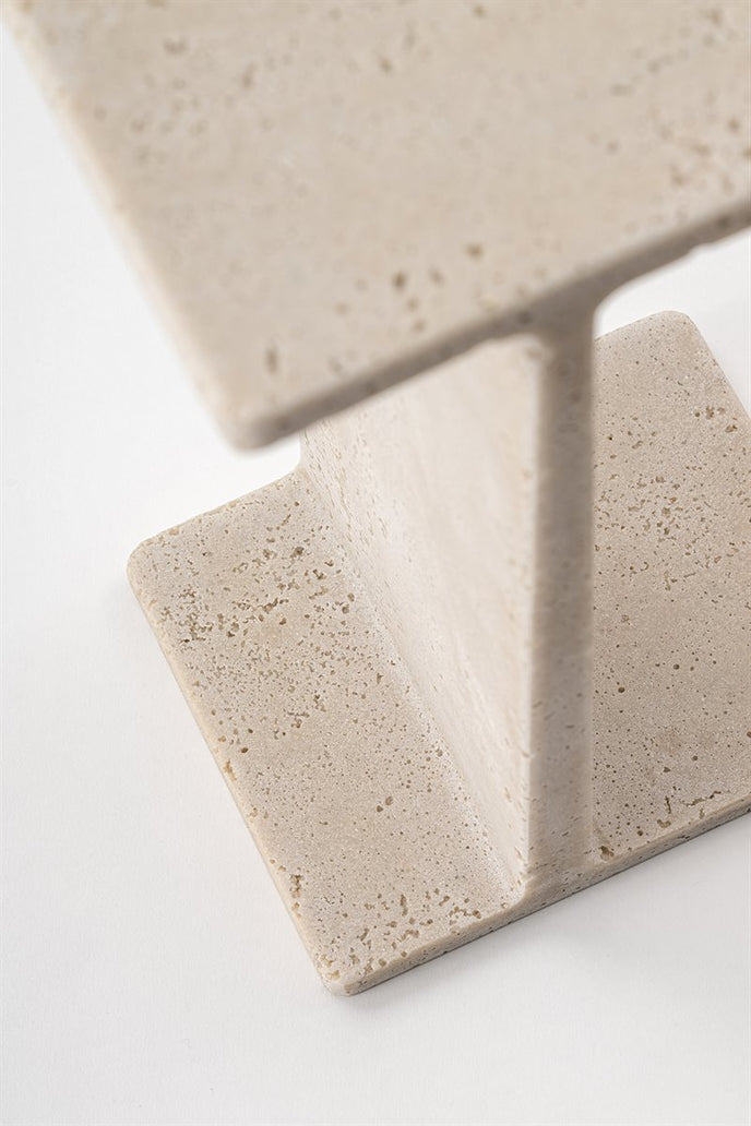 Dock Sculptural C Table in Travertine or Recycled Glass by Gallotti&Radice | Casa Design Group