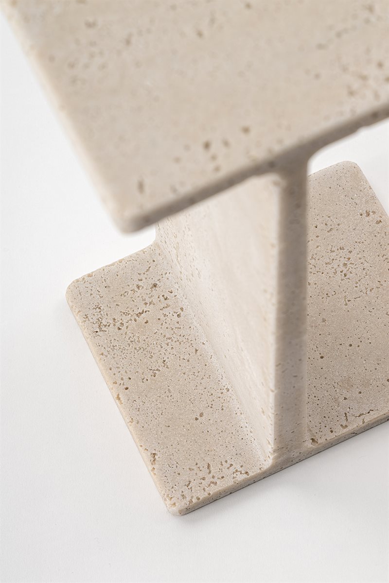 Dock Sculptural C Table in Travertine or Recycled Glass by Gallotti&Radice | Casa Design Group