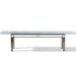 Doge Laguna Dining Table by Cassina with extra-clear textured glass top and steel base Casa Design Group