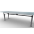 Doge Laguna Dining Table by Cassina with extra-clear textured glass top and steel base Casa Design Group