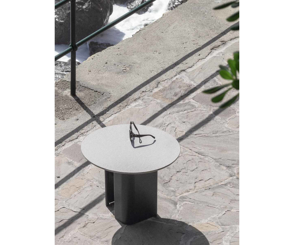 Double L Outdoor Side Table by Potocco | Available in Porcelain or Natural Stone | Casa Design Group