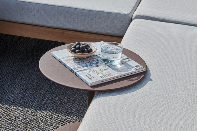 Drops sculptural aluminum side table by Verónica Martínez for Tribù | Casa Design Group