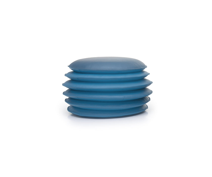 DS-5050 Macaron adjustable leather pouf by de Sede with sculptural stacked cushion design | Casa Design Group