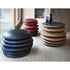 DS-5050 Macaron adjustable leather pouf by de Sede with sculptural stacked cushion design | Casa Design Group