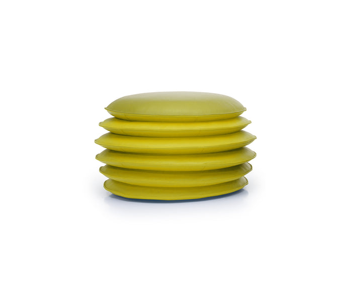 DS-5050 Macaron adjustable leather pouf by de Sede with sculptural stacked cushion design | Casa Design Group