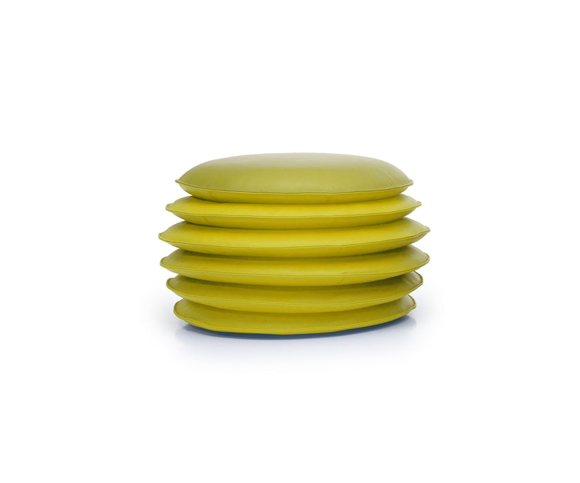 DS-5050 Macaron adjustable leather pouf by de Sede with sculptural stacked cushion design | Casa Design Group