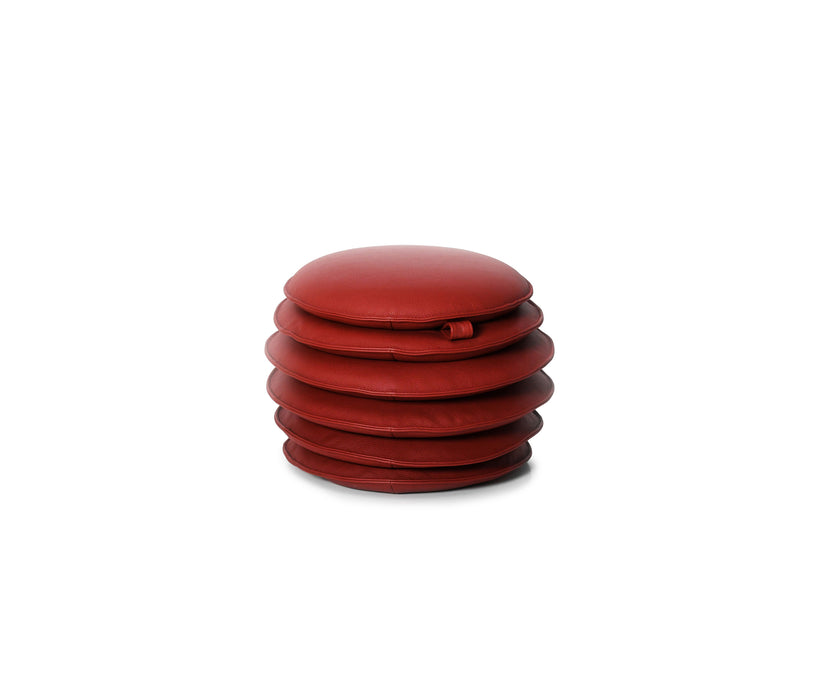 DS-5050 Macaron adjustable leather pouf by de Sede with sculptural stacked cushion design | Casa Design Group