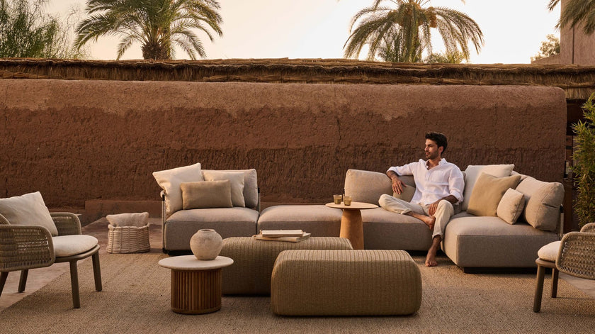 Dunes sculptural teak side table by Yabu Pushelberg for Tribù | Casa Design Group