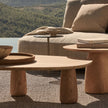 Dunes sculptural teak side table by Yabu Pushelberg for Tribù | Casa Design Group