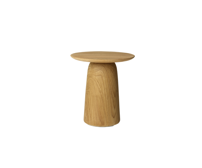 Dunes sculptural teak side table by Yabu Pushelberg for Tribù | Casa Design Group