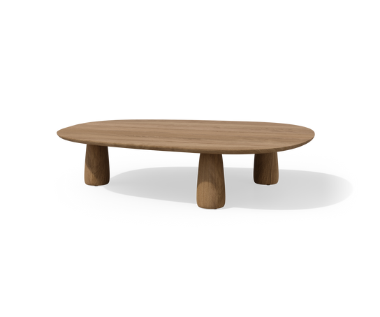 Dunes sculptural teak side table by Yabu Pushelberg for Tribù | Casa Design Group