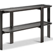 DUO Console with solid ash wood frame, elevated shelves and bronze-finished metal accents by Ceccotti Collezioni | Casa Design Group