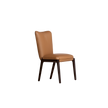 DUO Dining Chair with a high upholstered backrest, solid ash wood legs and tailored leather or fabric upholstery by Ceccotti Collezioni | Casa Design Group