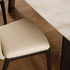DUO Dining Chair with a high upholstered backrest, solid ash wood legs and tailored leather or fabric upholstery by Ceccotti Collezioni | Casa Design Group