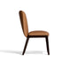 DUO Dining Chair with a high upholstered backrest, solid ash wood legs and tailored leather or fabric upholstery by Ceccotti Collezioni | Casa Design Group