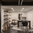 Eclisse solid wood and leather vanity with lift-up mirror by Riva 1920 | Casa Design Group