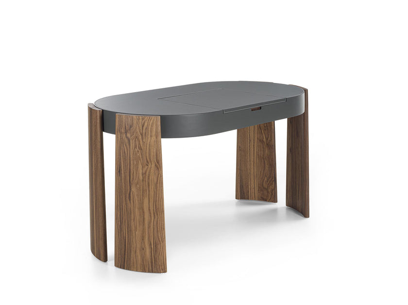 Eclisse solid wood and leather vanity with lift-up mirror by Riva 1920 | Casa Design Group