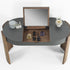 Eclisse solid wood and leather vanity with lift-up mirror by Riva 1920 | Casa Design Group
