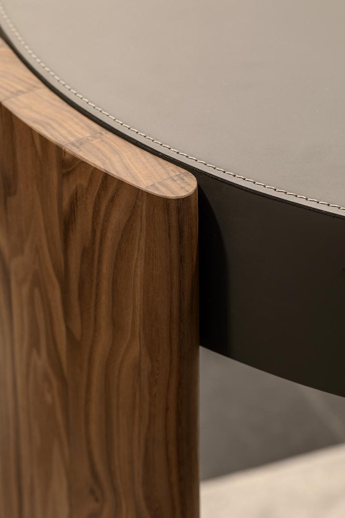 Eclisse solid wood and leather vanity with lift-up mirror by Riva 1920 | Casa Design Group
