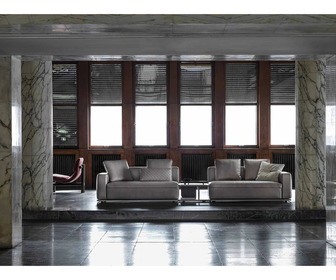 Eddie Sectional Sofa by Frigerio modular designer sofa with upholstered seating and concealed base | Casa Design Group