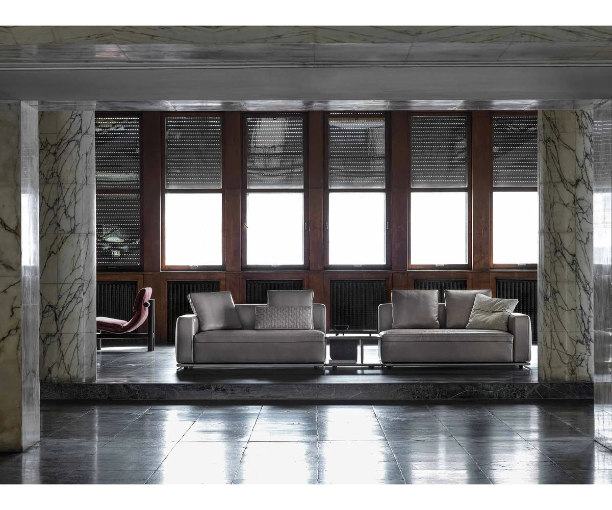 Eddie Sectional Sofa by Frigerio modular designer sofa with upholstered seating and concealed base | Casa Design Group