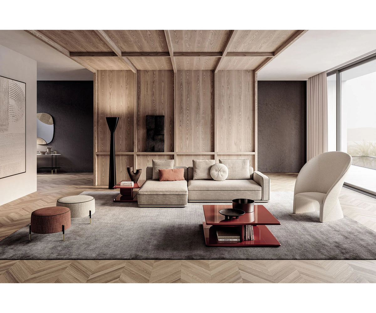 Eddie Sectional Sofa by Frigerio modular designer sofa with upholstered seating and concealed base | Casa Design Group