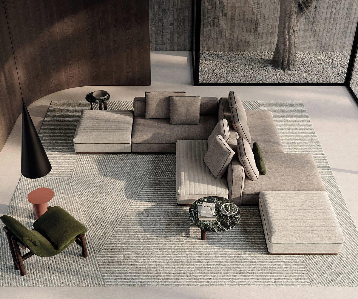 Eddie Sectional Sofa by Frigerio modular designer sofa with upholstered seating and concealed base | Casa Design Group