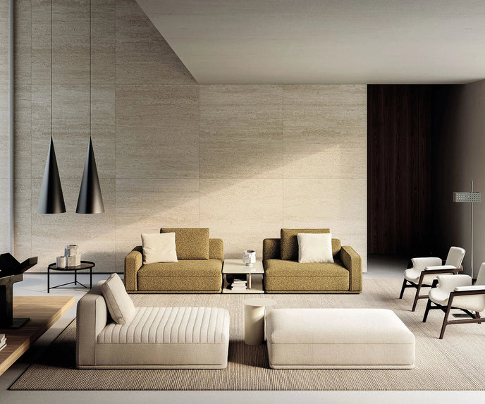 Eddie Sectional Sofa by Frigerio modular designer sofa with upholstered seating and concealed base | Casa Design Group