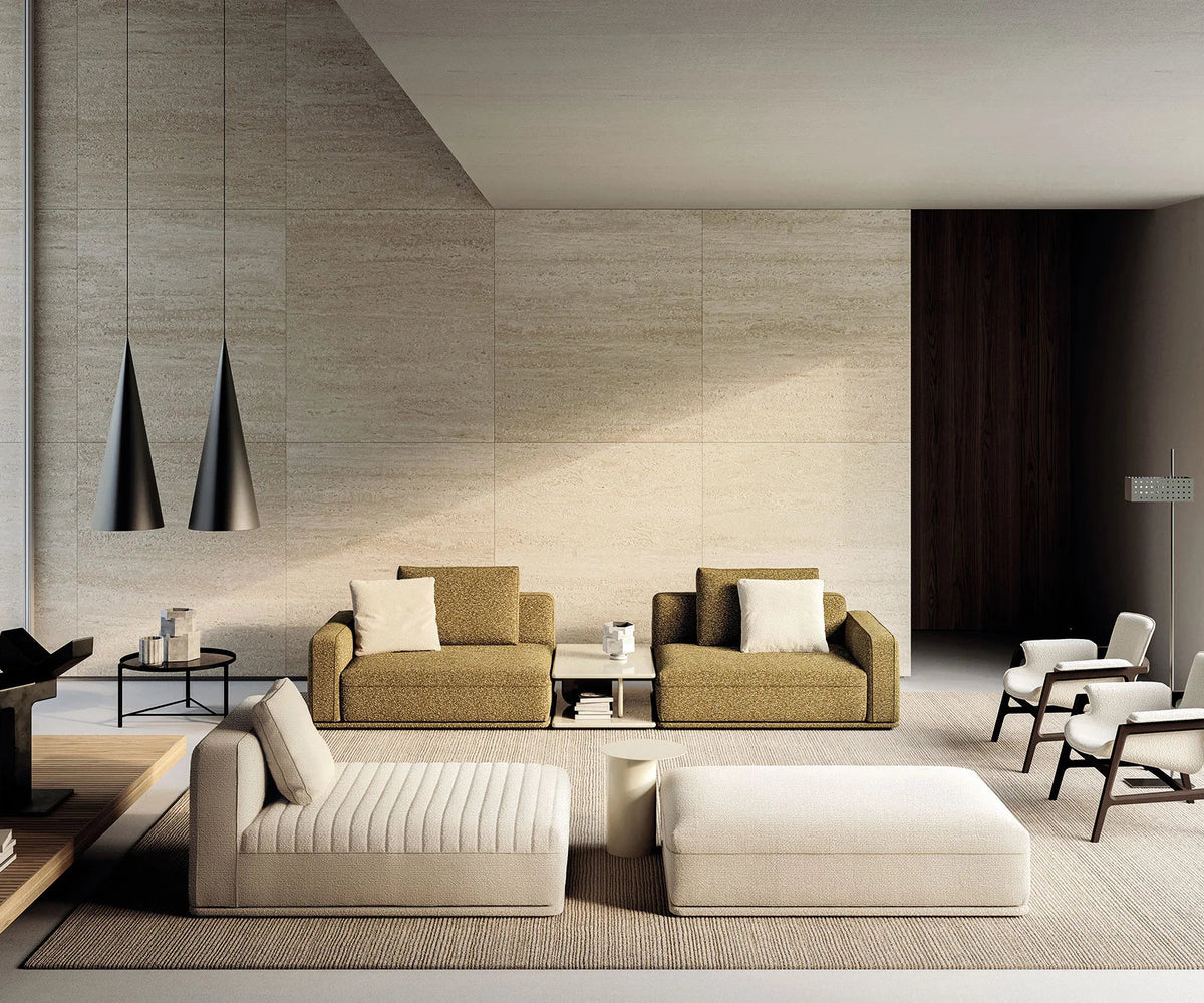 Eddie Sectional Sofa by Frigerio modular designer sofa with upholstered seating and concealed base | Casa Design Group