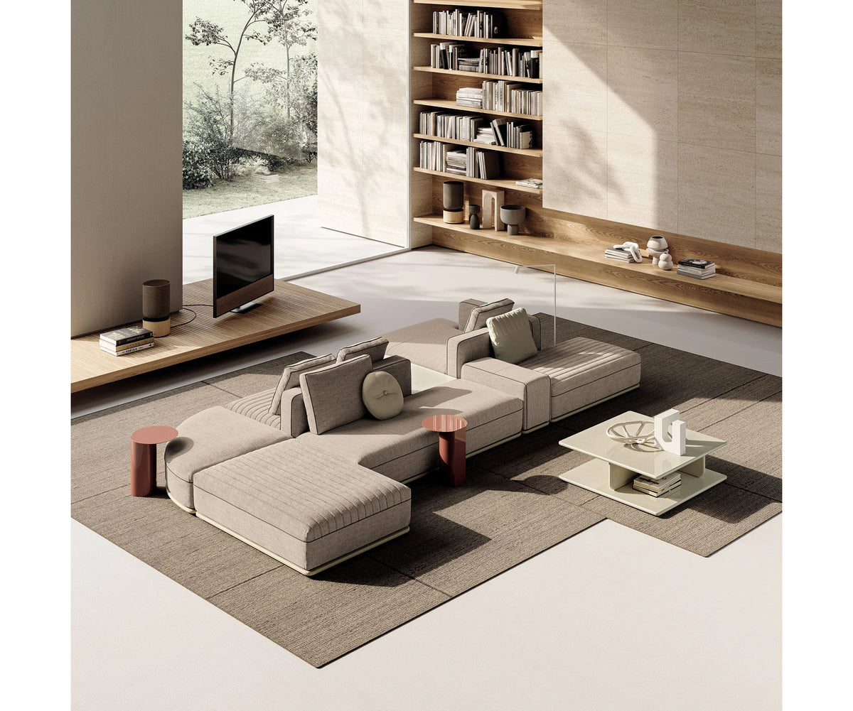 Eddie Sectional Sofa by Frigerio modular designer sofa with upholstered seating and concealed base | Casa Design Group