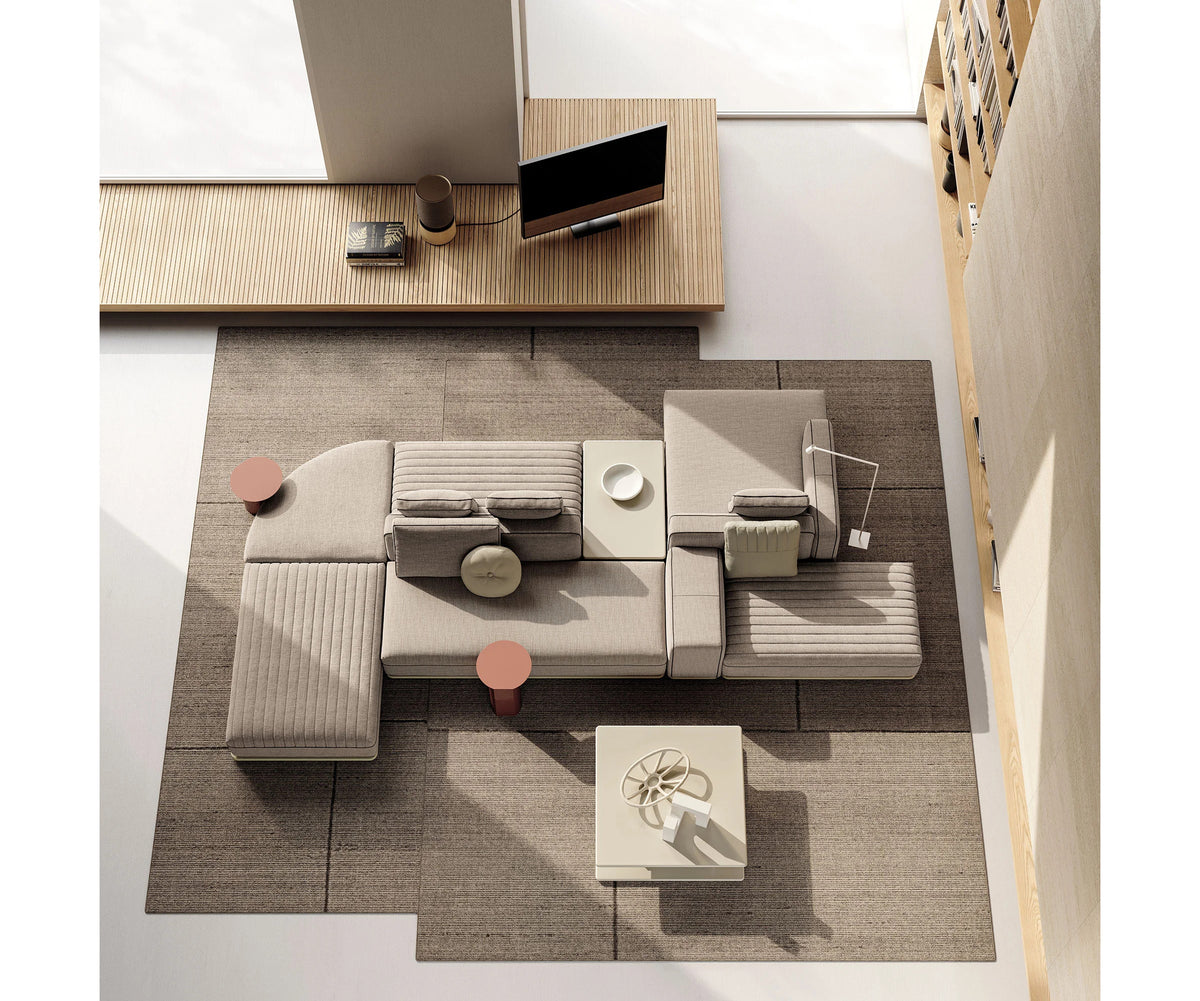 Eddie Sectional Sofa by Frigerio modular designer sofa with upholstered seating and concealed base | Casa Design Group