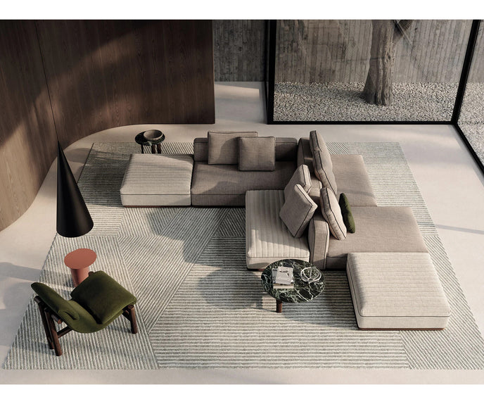 Eddie Sectional Sofa by Frigerio modular designer sofa with upholstered seating and concealed base | Casa Design Group
