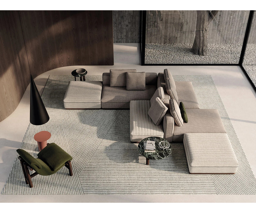 Eddie Sectional Sofa by Frigerio modular designer sofa with upholstered seating and concealed base | Casa Design Group