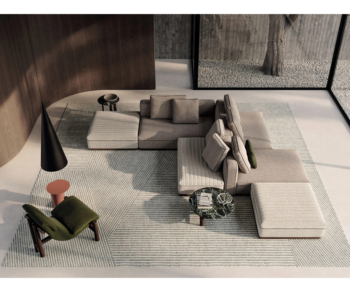 Eddie Sectional Sofa by Frigerio modular designer sofa with upholstered seating and concealed base | Casa Design Group